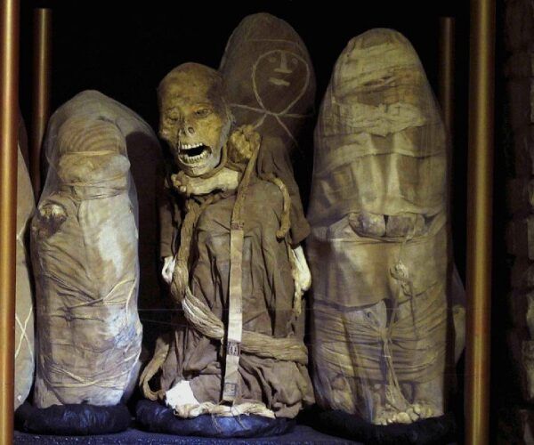 The intact mummies that are still kept in this place Chachapoyas